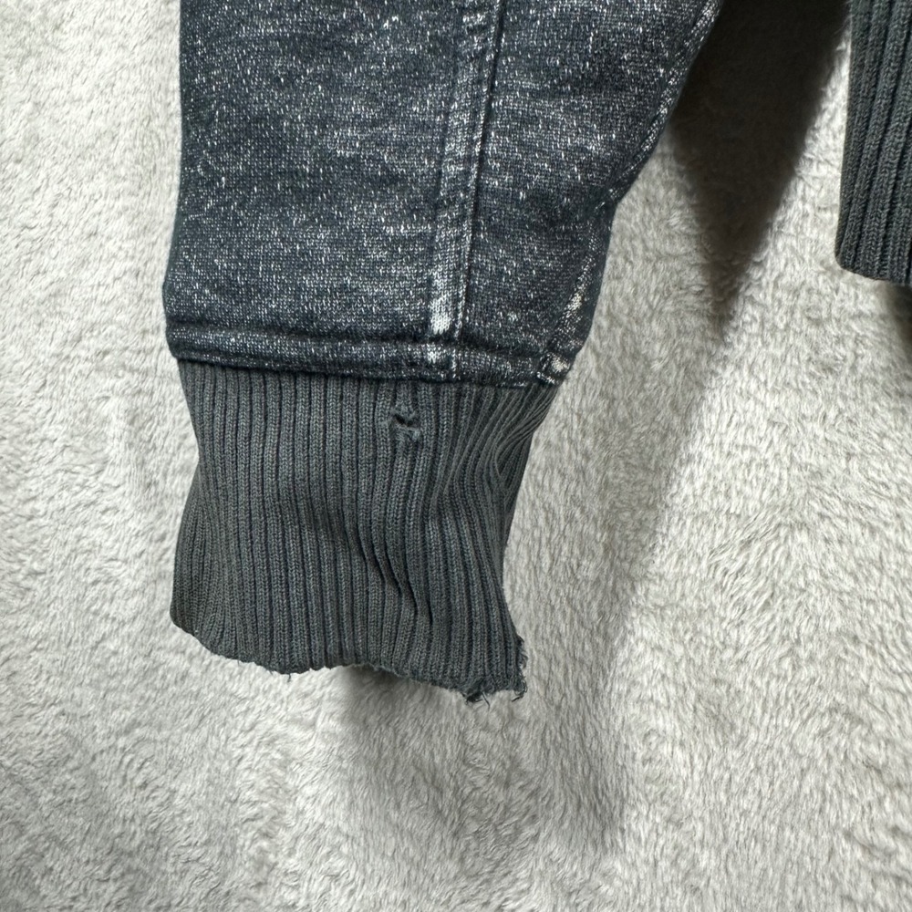 Fox Racing Sherpa Lined Hoodie Mens L Black Grunge Distressed Heavy Jacket - Picture 5 of 14